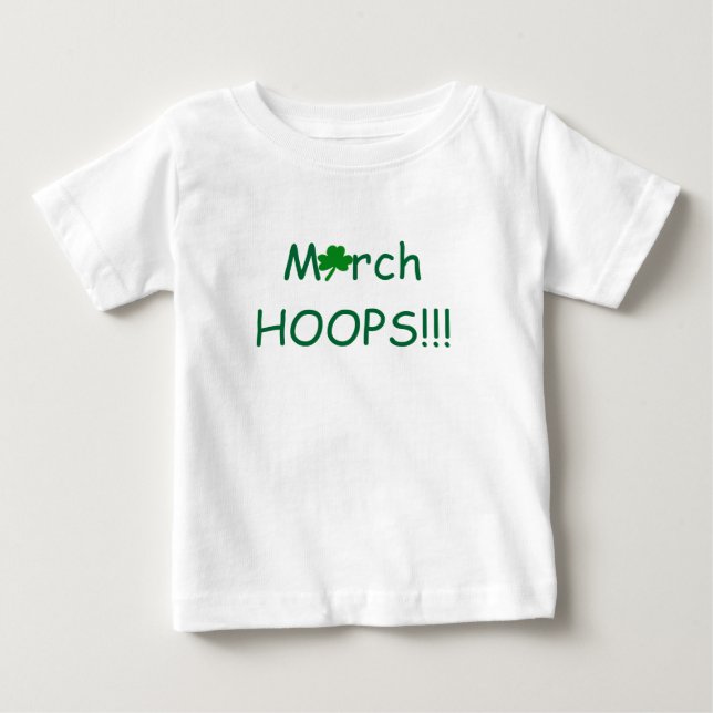 March HOOPS Shamrock Infant Girls Baby T-Shirt (Front)