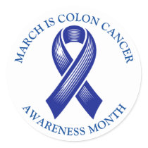 March is Colorectal Awareness Month Classic Round Sticker