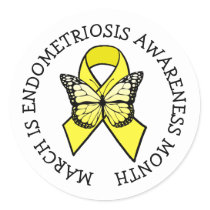 March is Endometriosis Awareness Month Classic Round Sticker