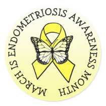 March is Endometriosis Awareness Month Classic Round Sticker