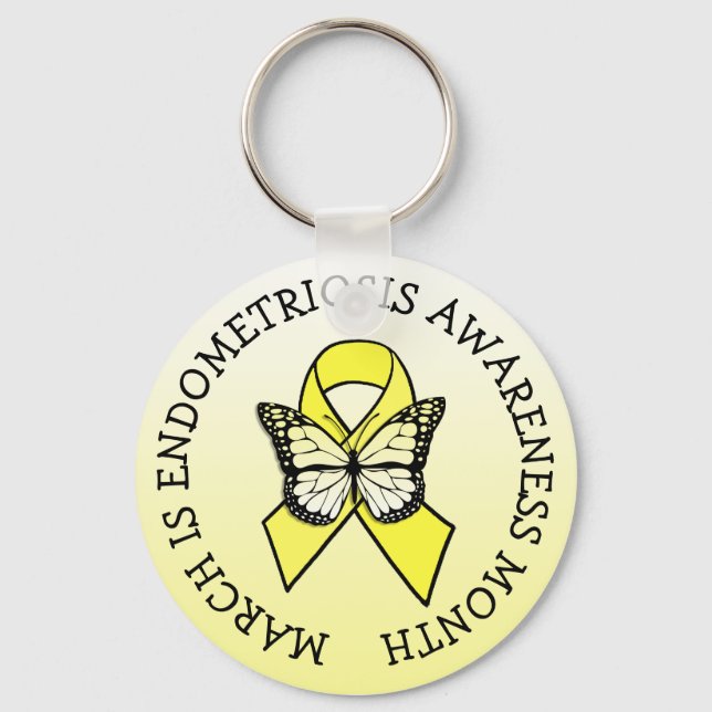 March is Endometriosis Awareness Month Keychain (Front)