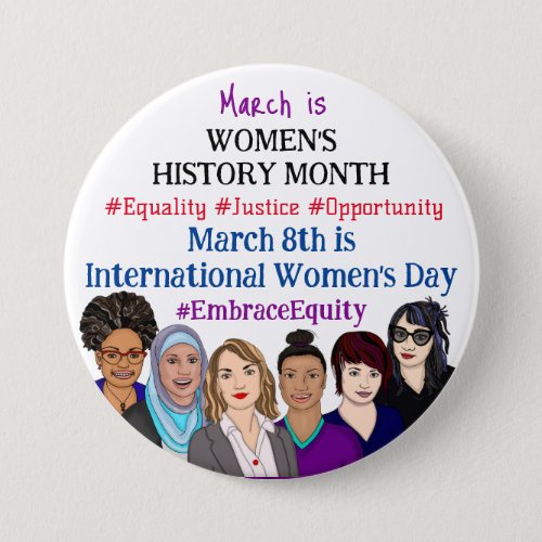 March is International Womens Day    Button