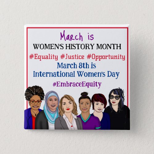 March is International Womens Day   Button