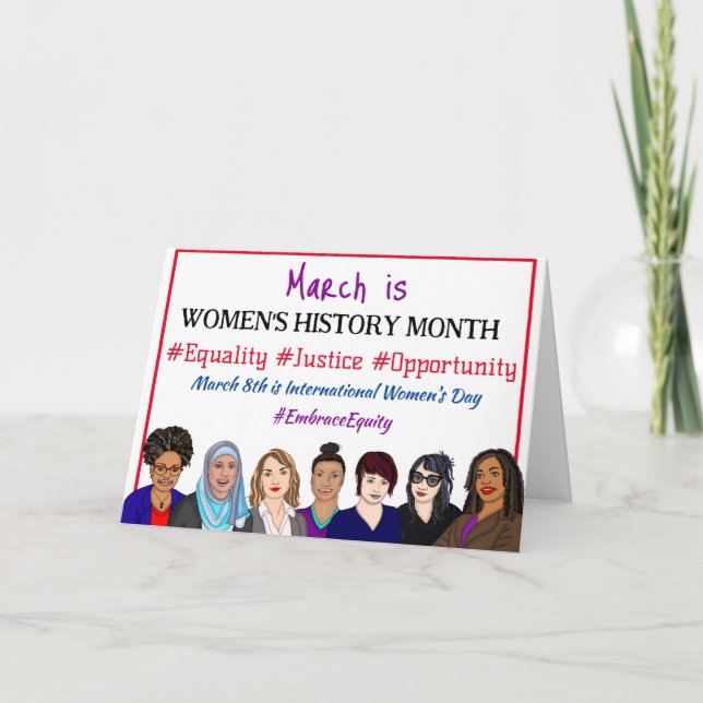 March is International Women's Day   Card (Front)