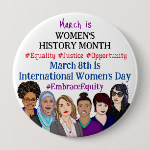 March is International Women's Day   Large Button