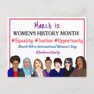 March is International Women's Day Postcard