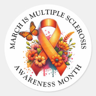 March is Multiple Sclerosis Awareness Month Classic Round Sticker