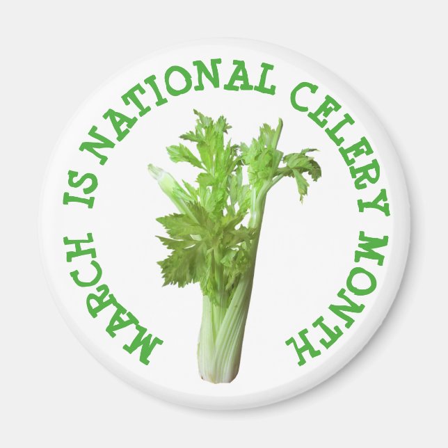 March is National Celery Month Holiday Magnet (Front)