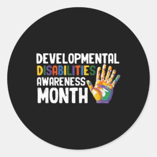 March Is National Developmental Disabilities Aware Classic Round Sticker