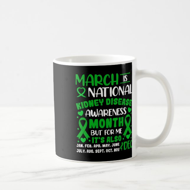 March Is National Kidney Disease Awareness Month M Coffee Mug (Right)