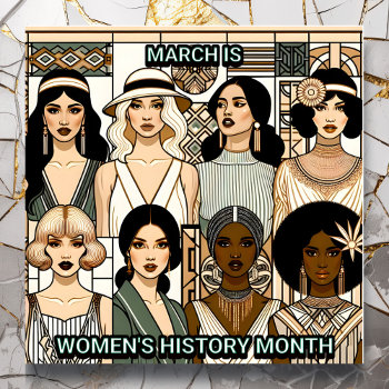 March Is Women's History Month | Art Deco Women Poster by Magical_Maddness at Zazzle