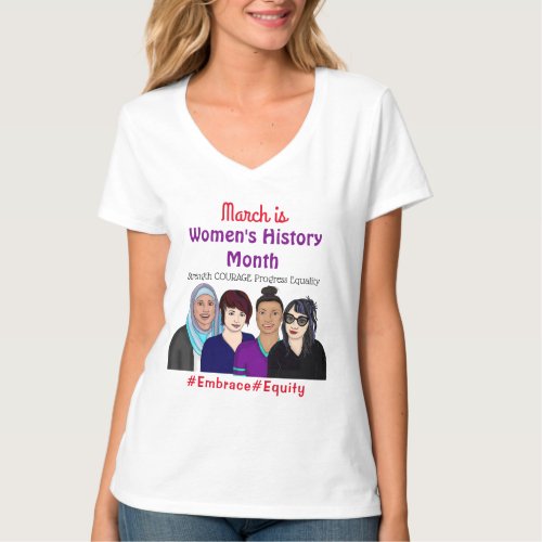 March is Womens History Month   T_Shirt