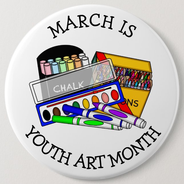 March is Youth Art Month   Button (Front)