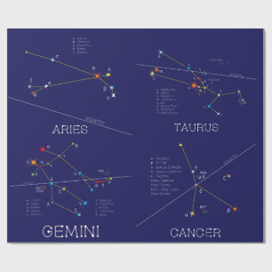 March - July Zodiac Constellations Wrapping Paper