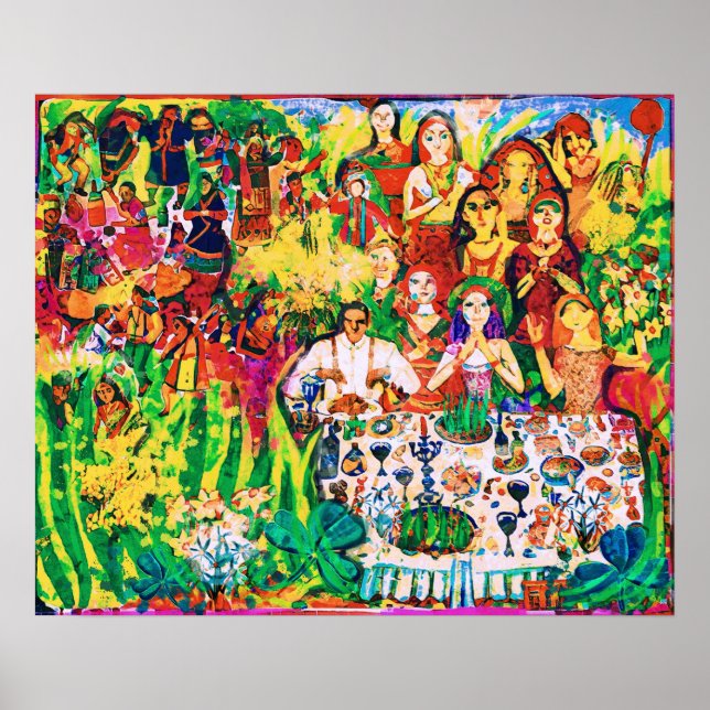 March Naive Folk Art Spring Celebration Poster (Front)