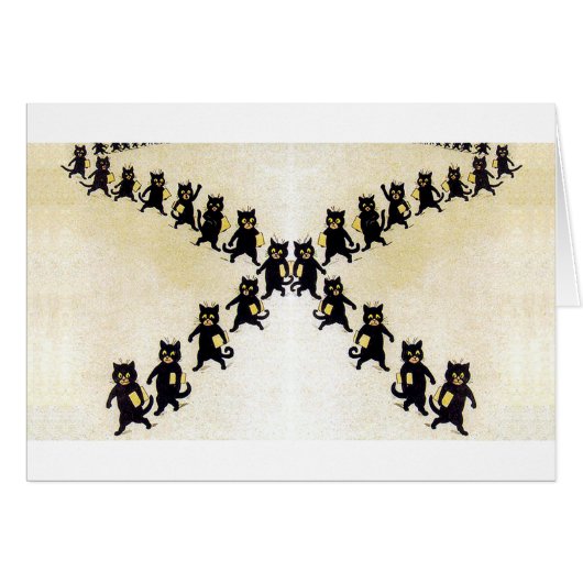 March of black cats, Louis Wain Cards (Front Horizontal)