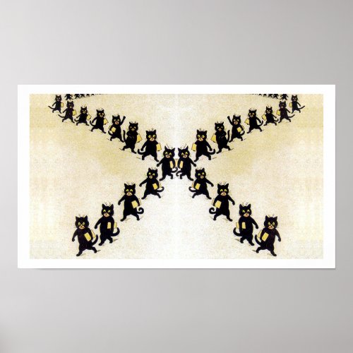 March of black cats Louis Wain Poster