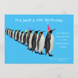 March of the Penguins Birthday Party Invitation