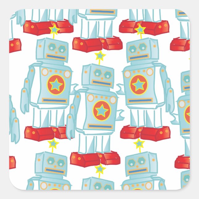 March of the robots square sticker (Front)