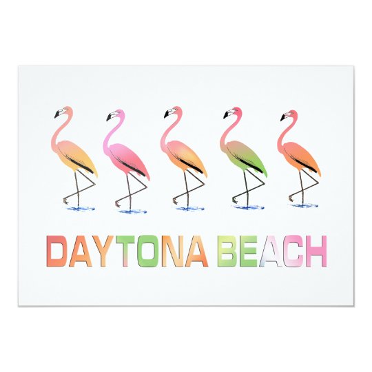 March of the Tropical Flamingos DAYTONA BEACH Card