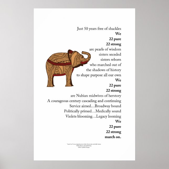 "March On" Poem Elephant Poster (Front)