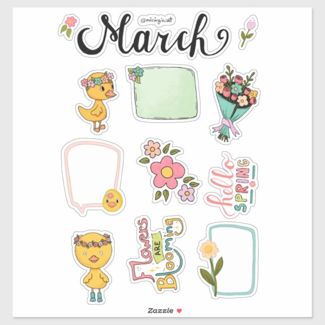 March Sticker Sheet – Spring Awakening (Sheet)