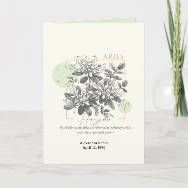 March to April Birth Flower Custom Birthday  Card (Front)
