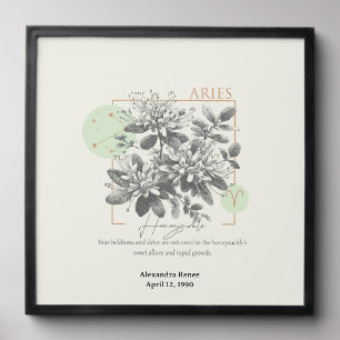 March to April Birth Flower Custom Birthday  Peel And Stick Photo Tile