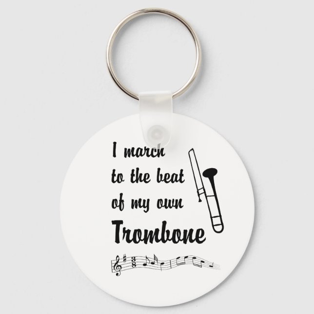 March to the Beat: Trombone Keychain (Front)