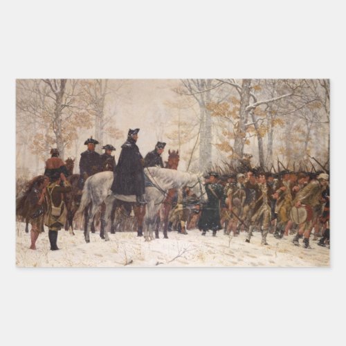 March to Valley Forge _ William Trego  1883 Rectangular Sticker