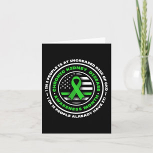 March We Wear Green Rainbow Kidney Disease  Card