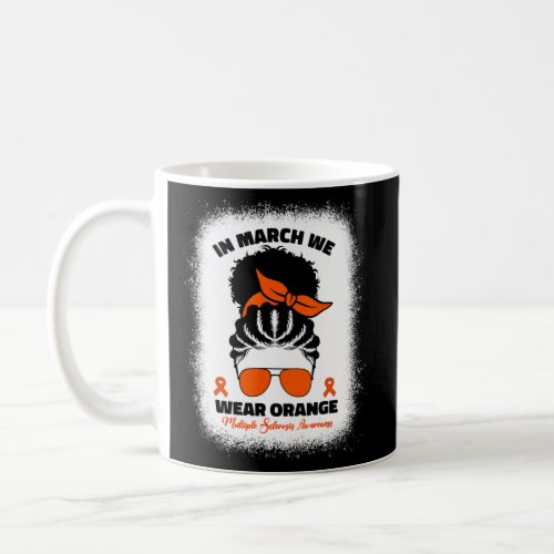 March We Wear Orange Multiple Sclerosis Afro Black Coffee Mug