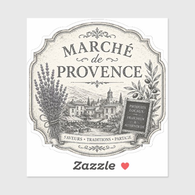 marché de provence vinyl sticker (Sheet)