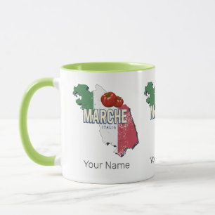 Marche Italy Retro Region Map Vintage Souvenir Mug