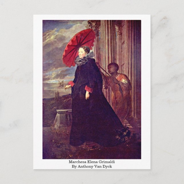 Marchesa Elena Grimaldi By Anthony Van Dyck Postcard (Front)