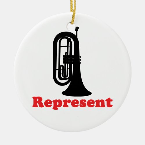 Marching Band Baritone Represent Ceramic Ornament