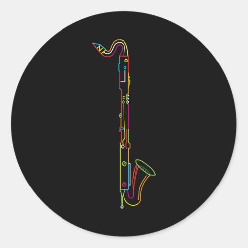 Marching Band Bass Clarinet Apparel Classic Round Sticker