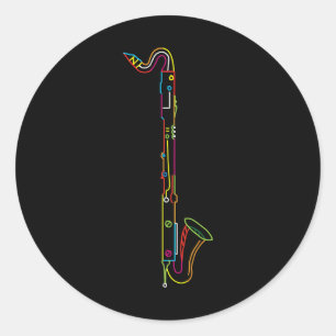 Marching Band Bass Clarinet Apparel Classic Round Sticker