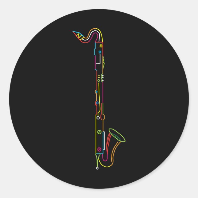 Marching Band Bass Clarinet Apparel Classic Round Sticker (Front)