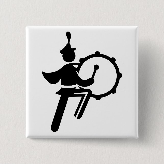 Marching Band - Bass Drum Pinback Button (Front)