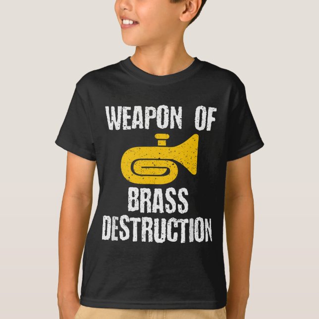 Marching Band Brass Destruction Funny Tuba T-Shirt (Front)