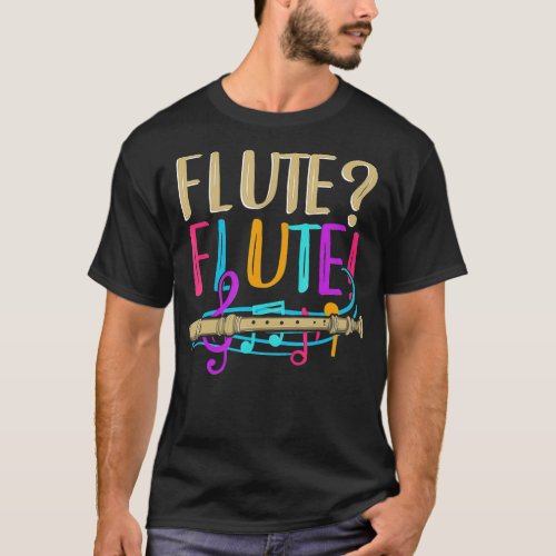 Marching Band Colorful Music Notes Flutist Musicia T_Shirt