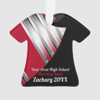 Marching Band Custom Red Silver And Black Ornament by tshirtmeshirt at Zazzle