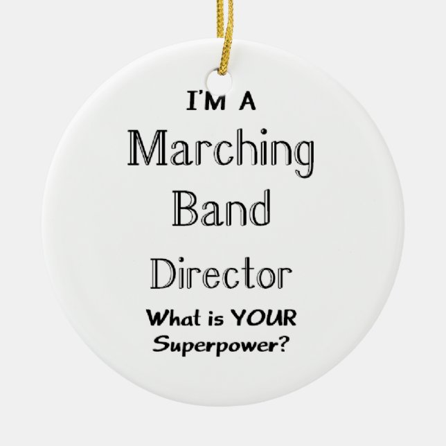 Marching band director ceramic ornament (Front)