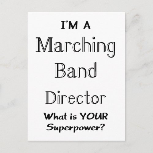 Marching band director postcard