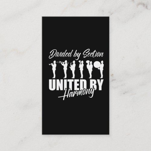 Marching Band Divided By Section United By Harmony Business Card