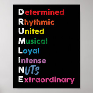 Marching Band Drum Corps Drumline Rainbow Poster