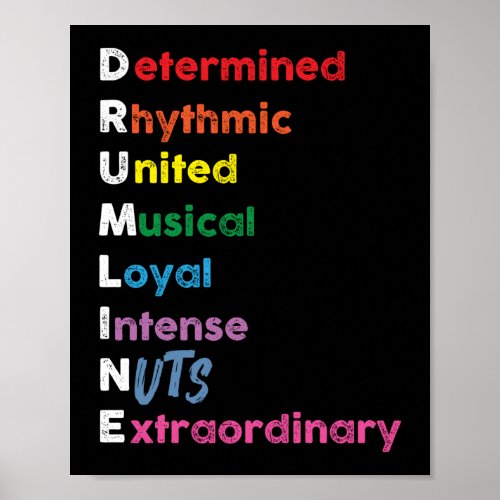Marching Band Drum Corps Drumline Rainbow Poster