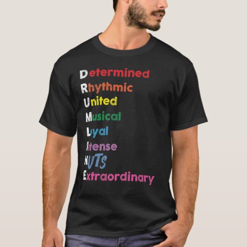 Marching Band Drum Corps Drumline Rainbow T_Shirt