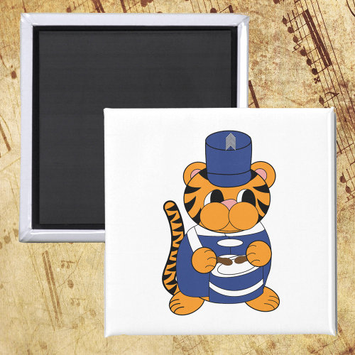 Marching Band Drum Tiger Blue and White Magnet
